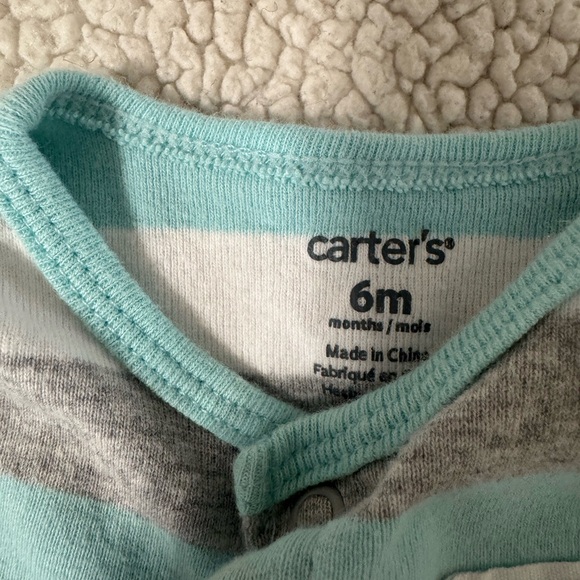 Carter's Teal and Gray Whale Romper - Picture 3 of 5